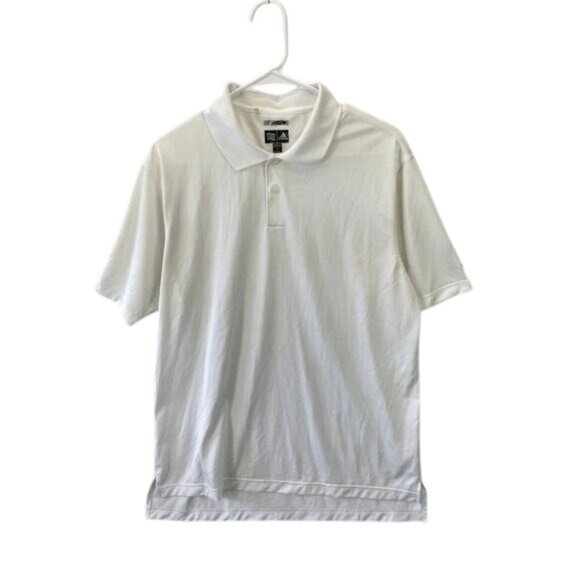Adidas Men’s M White Clima Polo Shirt Golf LPGA Performance Short Sleeve Active - Picture 1 of 9
